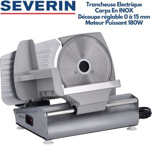 Severin AS 3915 Trancheuse A Jambon Et Viande Professionnelle 0-15 mm En  INOX Trancheuse Puissante 180W à prix pas cher