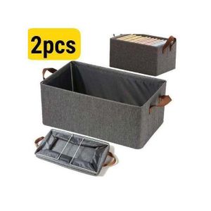 2Pc Boite Rangement Portable Pliable De Grande Capacité de tiroir et placard,organisateur de placard Tissu,boîte de rangement pour soutien-gorge,chaussettes...