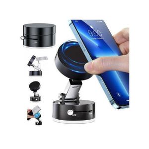 Mini Support Téléphone à Ventouse Magnétique – Double Face, Pliable, Rotation 360° et Ultra Stable
