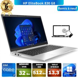 إتش بي إيليت بوك 830 G8 كور i7-1185G7 I 32 جيجابايت I 512 جيجابايت NVMe I 13.3 IPS فل إتش دي شاشة تعمل باللمس - كويرتي - مُجدد