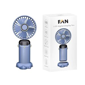 Ventilateur portable rechargeable avec affichage LED numérique & support multifonction