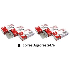 Agrafes 24/6 - galvanisées - boîte de 5000 pas cher