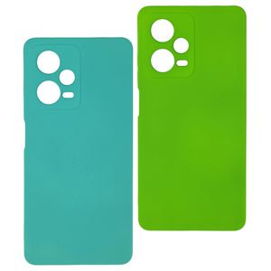 Pack 2 Pochettes silicone pour Redmi Note 12 Pro Vert clair - Turquoise 