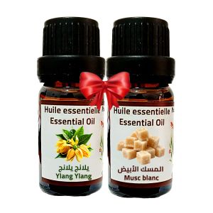 Palmarès des terroirs Marocains Huile Essentielle de Musc Blanc Musk Essence fragrance Parfum 10ml + Huile Essentielle Ylang Ylang 10ml Essence fragrance
