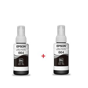 Epson 2 x Bouteilles d'encre 664 NOIR Compatible avec les imprimante EcoTank L655, L605, L565, L550, L486, L455, L386, L382, L365, L355, L310, L3070, L3060, L3050, L300, L220, L210, L1455, L1300, L120, L110 .