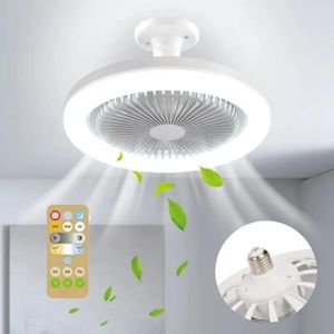 Ventilateur de Plafond 3 en 1 avec Éclairage Lampe avec Télécommande pour Chambre & Salon, E27 prise électrique