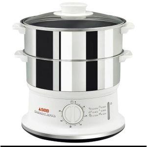 Tefal Cuiseur Vapeur Inox 2 Bols VC145100 SEB – Cuisine Saine Sans Huile, Rapide & Facile