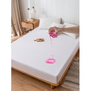 Protège Matelas 160x200 cm (2 places) Impermeable Drap Housse en Coton et Microfibre Protection Lit pour Adulte et Bebe, Anti-Acarien Couvre-Matelas Pipi Lavable en Machine