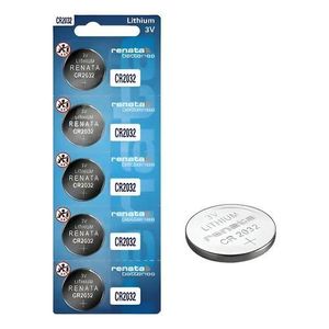 Renata CR2032 Batteries - 3V Lithium Coin Cell CR2032 Battery Pour Montres et Electronique Pack de 5 Batterie Piles