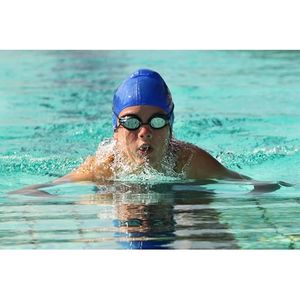 Bonnets de natation Bonnet de bain Élastique Silicone -Bleu