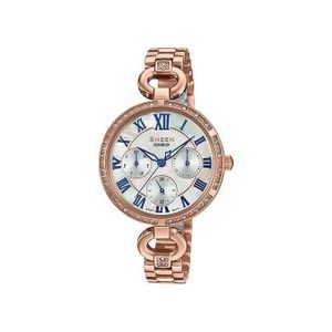 Casio SHE-3067PG-7A - Sheen Collection - lunette et le bracelet sont sertis de cristaux Swarovski - Tout en acier inoxe bronzee - 