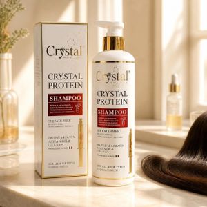 Shampooing Crystal Protein – Protéines, kératine, huile d’argan & collagène - Shampooing sans sulfate 850 ml