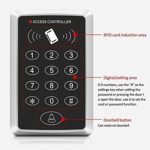 Digicode Clavier de Contrôle d’Accès RFID 125 kHz – Lecteur de Carte EM pour Sécurisation des Portes