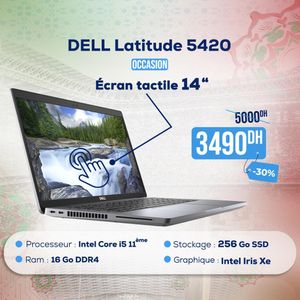 DELL Latitude 5420 Intel Core i5 11e Gen 16Go 256Go SSD 14 Tactile - Occasion