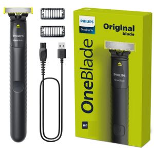Philips Tondeuse rasoir a barbe - Oneblade QP1424/10 avec Lame– sans fil rechargeable Anti-friction 1st Shave