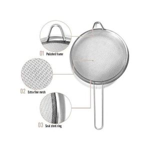 Passoire & Tamis de Cuisine En Acier Inoxydable, Maille fine, Ø 20 cm