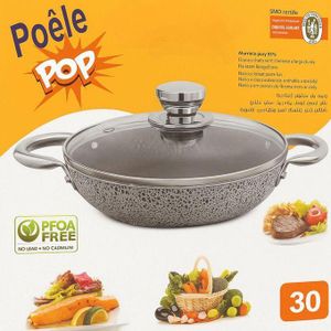 Poêle en granite antiadhésive avec couvercle en verre – Titanic Production, diamètre 30 cm