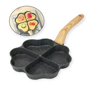 Poêle à Frire à 4 Trous pour omelettes et Crêpes, Poêle à œufs