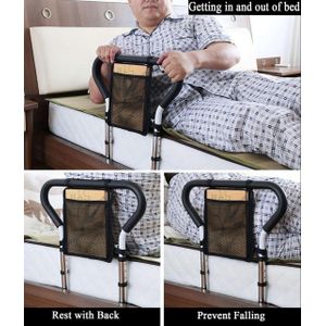 Barre d'Appui de Lit de Sécurité - Rail d'Assistance Réglable avec Pochette de Rangement pour Séniors et Adultes