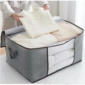 Sac de Rangement Pliable Grande Capacité pour Vêtements et Couettes - Tissu Respirant avec Fenêtre Transparente et Poignées Renforcées