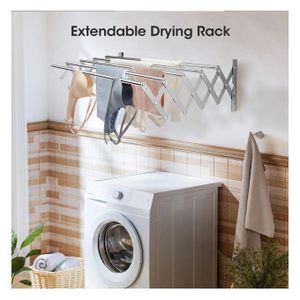 Sèche-linge mural en acier inoxydable extensible, Porte-serviettes pliant, support séchage
