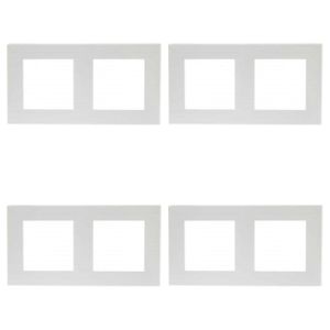 SIMON Plaque Double 24 Blanc - Lot de 4