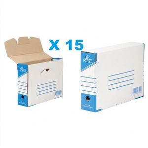 Lot de 15 Boîtes d'Archives 100 Cartonnées - Sicla