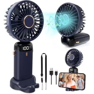 Mini Ventilateur Portable Rechargeable avec Écran Digital – Ventilation Puissante