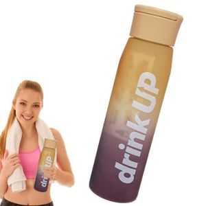 Bouteille d'eau de motivation avec paille et marquage du temps