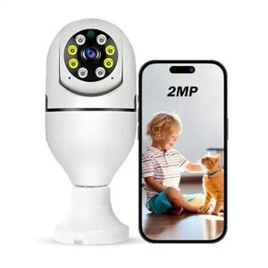 Caméra de Surveillance Sans Fil E27 – Vision Nocturne, Contrôle à Distance et Rotation 360°