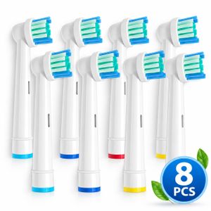 Têtes de Brosse à Dents Électrique x8Pcs – 3 Zones de Nettoyage, Brins Anti-Plaque, Compatibles Oral-B