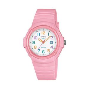 Casio LX-800H-4AV - Montre au resine rose pour femme (ou enfant) - Affichage dateur & etanche 100m - D. b. 34,7mm - 