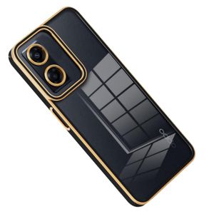 Cover Coque Pochette pour Oppo A78 (4G) Clear transparentQualité supérieure Gold/Noir