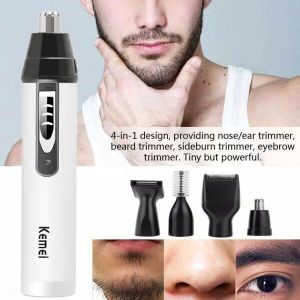 Kemei الة حلاقة طوندوز دقة عالية 4 في 1 حلق شعر الأنف اللحية الادن الحاجبين، قابلة لإعادة الشحن