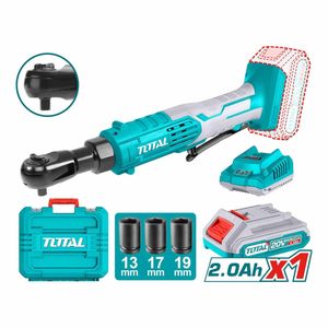 TOTAL Clé à cigarettes sans fil 20 V 3/8" 65 Nm, batterie et chargeur