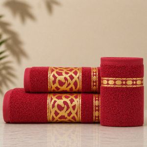 A3 HOME Pack 3 Serviette Mauresque (90x150 - 50x90 - 30x30 ) - Rouge