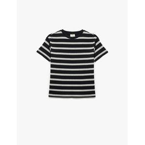 Koton تي شيرت مخطط رمادي للأولاد