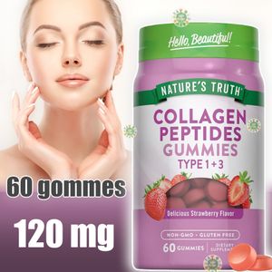 Nature's Truth Nature's Truth, Collagen Peptides Gummies, Type 1 + 3, Delicious Strawberry, 60 Gummies