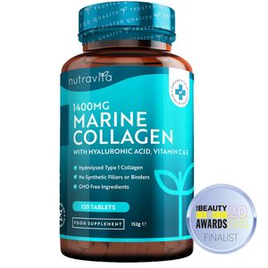 Nutravita Collagène marin hydrolysé avec acide hyaluronique 1400 mg - 120 comprimés