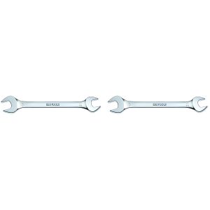 Lot de 2 Clés Plates Double Embout - Acier Chromé Vanadium - Serrage et Démontage - Tailles 12mm et 15mm, Argenté - lot de 2