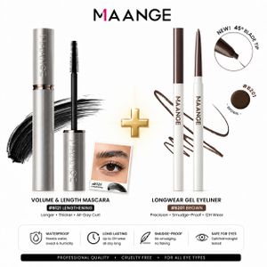 Maange Duo Regard Intense – Eyeliner Gel Waterproof B201 Marron + Mascara Allongeant B121 Longue Tenue