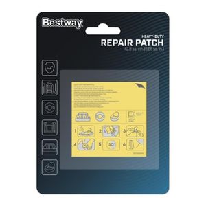 Bestway Lot de 10 Super Patchs de réparation 6,5 x 6,5 cm  pour piscine matelas gonflable bateau Bouée et canapé