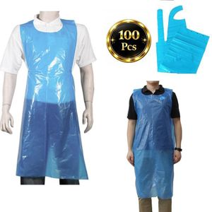 Pack de 100 Tabliers Jetables Imperméables Fabriqués en polyéthylène - Tabliers légers
