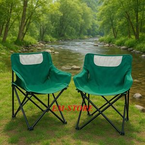 Lot de 2 chaises pliantes de camping – confortables et portables pour plage ou plein air avec sacs de transport