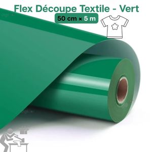Flex de Découpe Textile Vert 50cm x 5m pour Transfert à Chaud