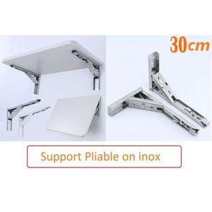 Support d'Angle Triangulaire Pliable en Acier Inoxydable – Paire Pratique