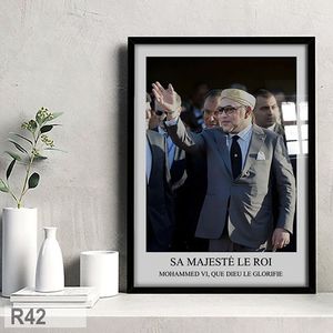 His Majesty King Mohammed 6 of Morocco, framed wall art décoration royale