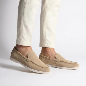 D'Urbano Cuci 11 : Mocassin en 100% cuir daim Homme Beige