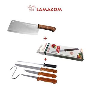 Lamacom S12 Couteaux HADDA® + KIT 5 PIÈCES Série MABROUKA + Couperet Inox