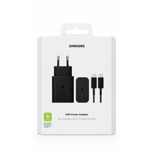 Samsung Chargeur ultra Rapide 45w Avec cable 1,8M pour smart phone Black 